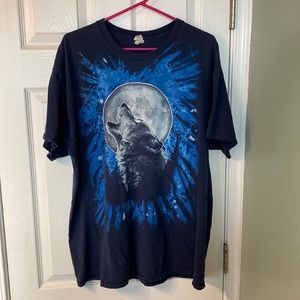 Wolf and moon t shirt